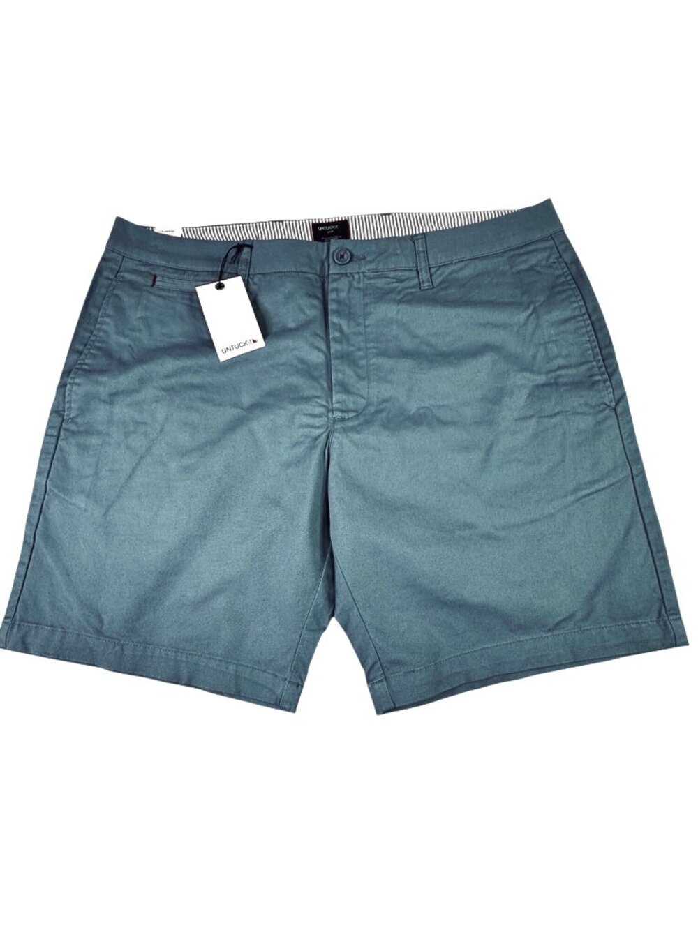 UNTUCKit St. Vincent Men's 38 Blue Stretch Flat Front Casual Chino Shorts NEW